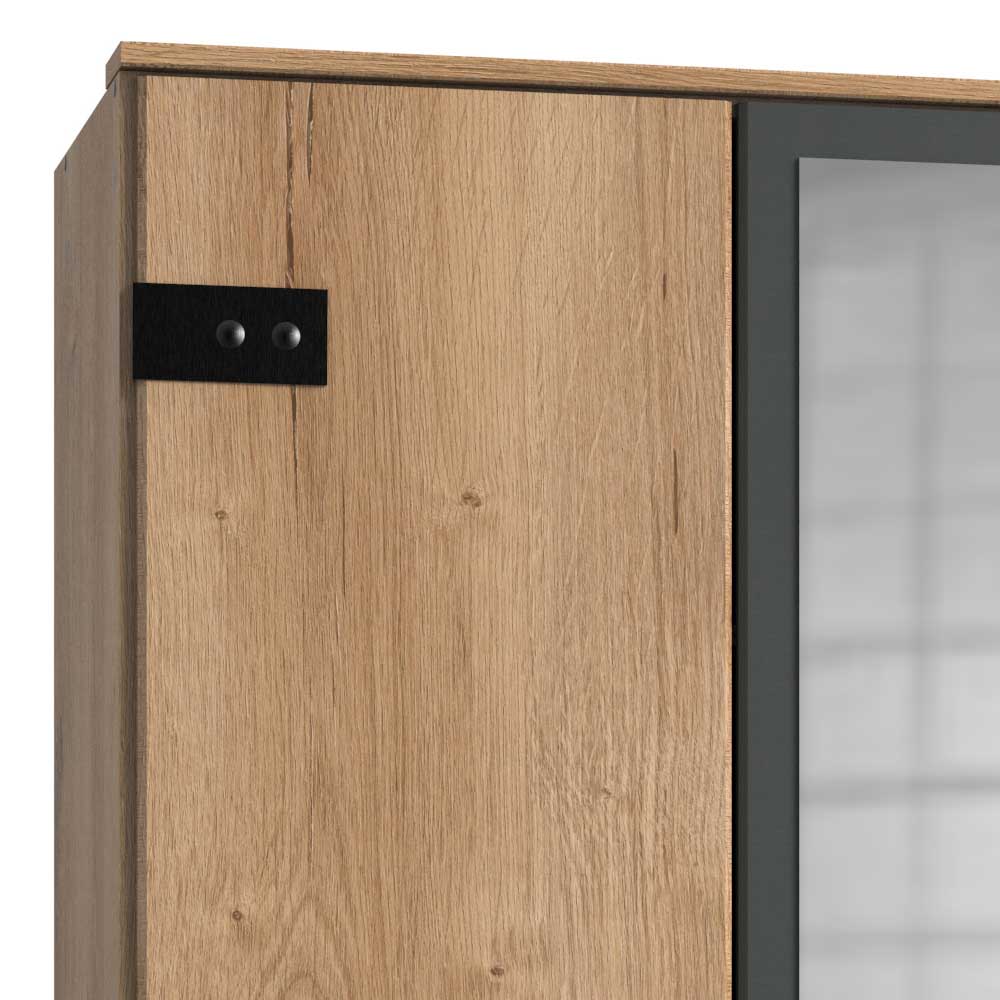 Kleiderschrank mit Spiegel Lilames im Industry und Loft Stil 135 cm breit