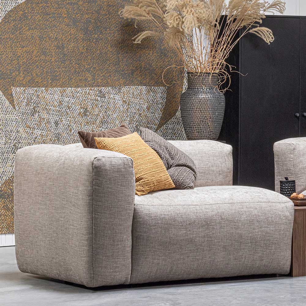 Einsitzer Sofa modular Wonder in Beigegrau mit Armlehne links