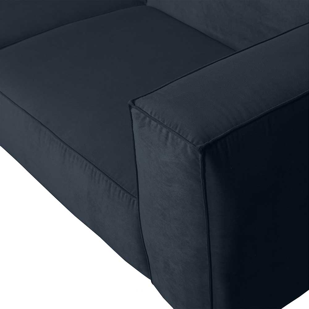 Dreisitzer Sofa Dunkelblau Capella aus Samt in modernem Design