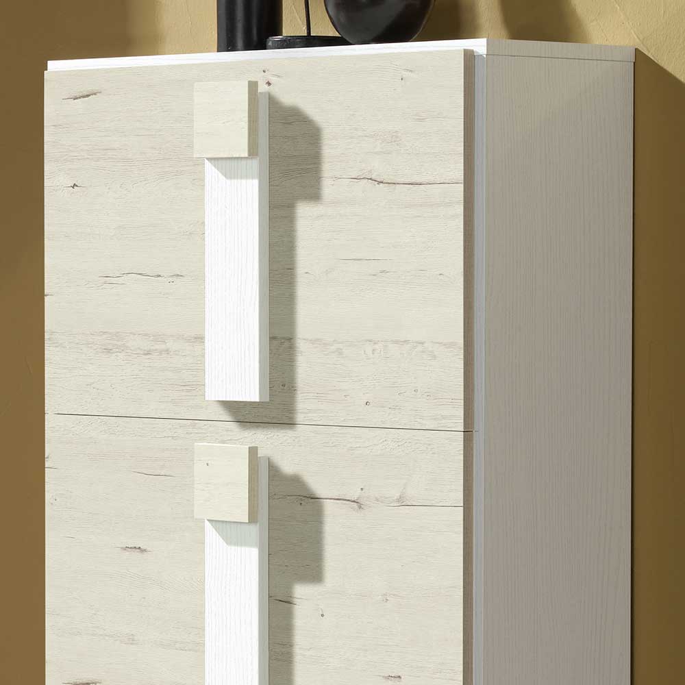 Schuh Klappschrank Istamon in Creme Weiß 65 cm breit