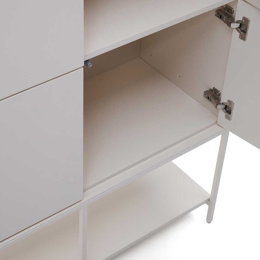 Wohnzimmer Highboard Miobelda in Weiß 160 cm hoch - 98 cm breit