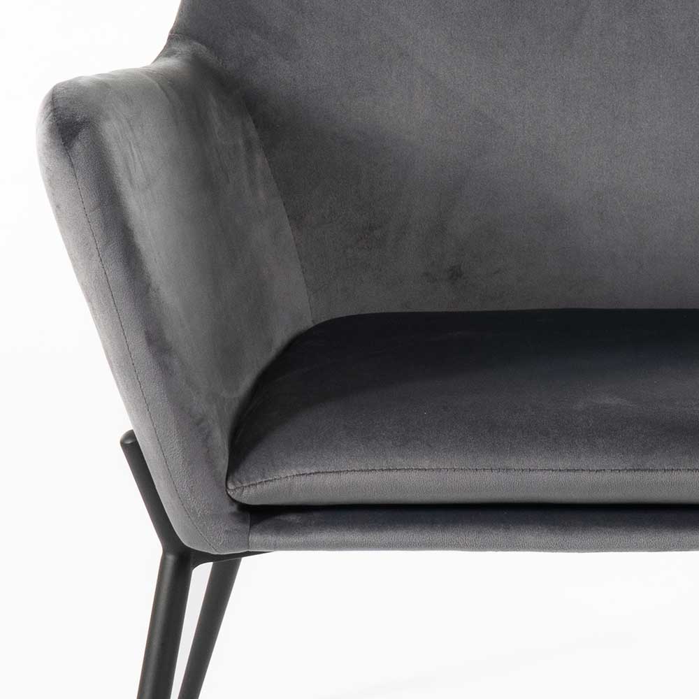 Lounge Sessel Barria in Anthrazit und Schwarz mit Gestell aus Metall