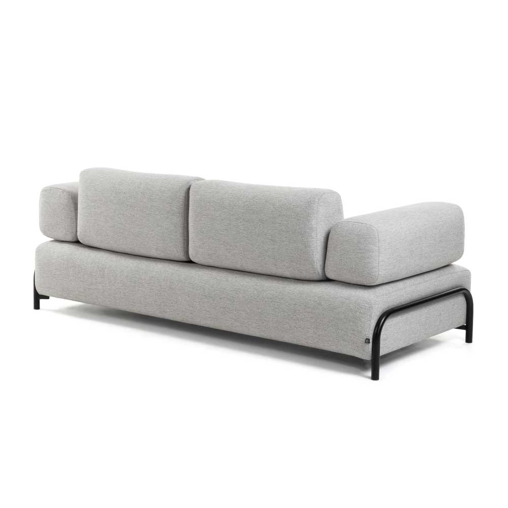 Dreisitzer Sofa Morena in Hellgrau Webstoff modern