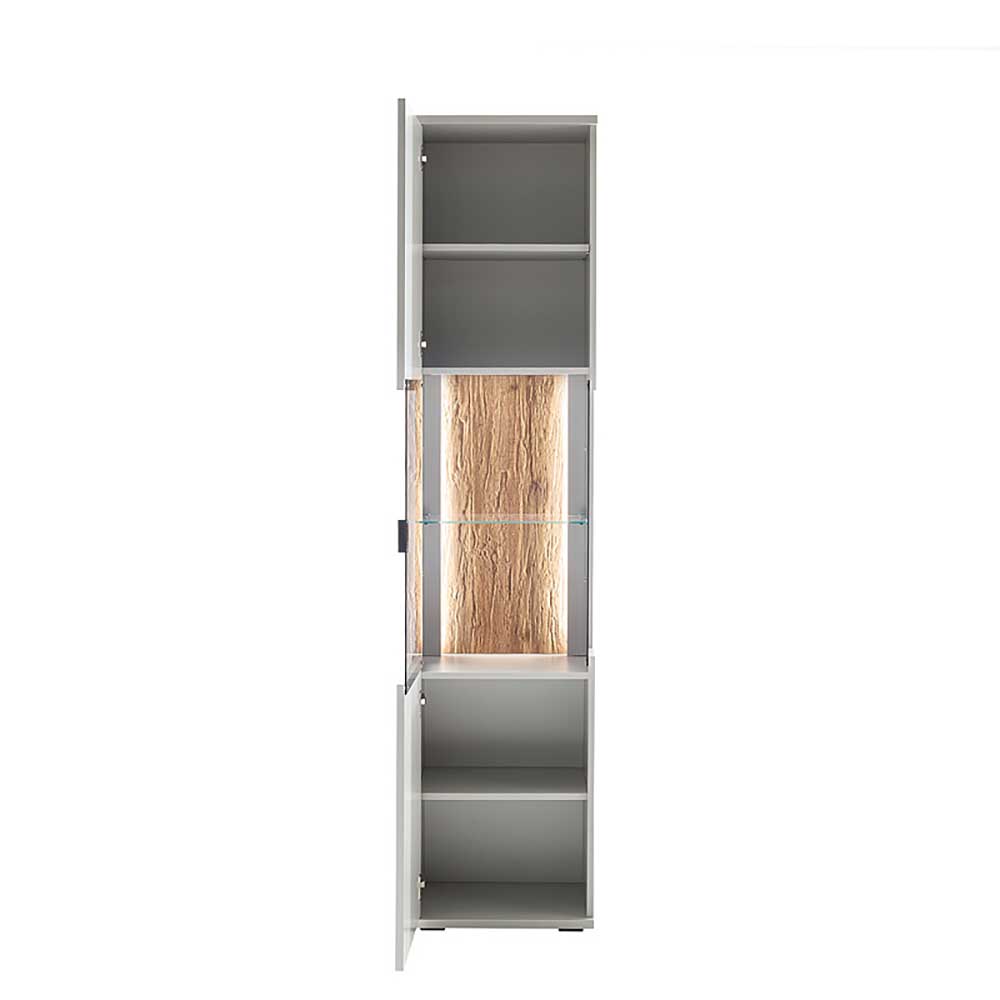 Weiße Schrank Vitrine Barat in modernem Design 199 cm hoch