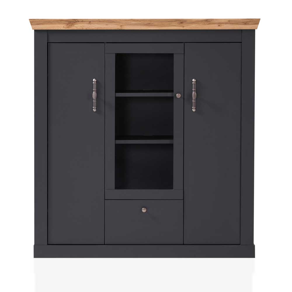 Wohnzimmervitrinenschrank Saridio 146 cm hoch im Landhausstil