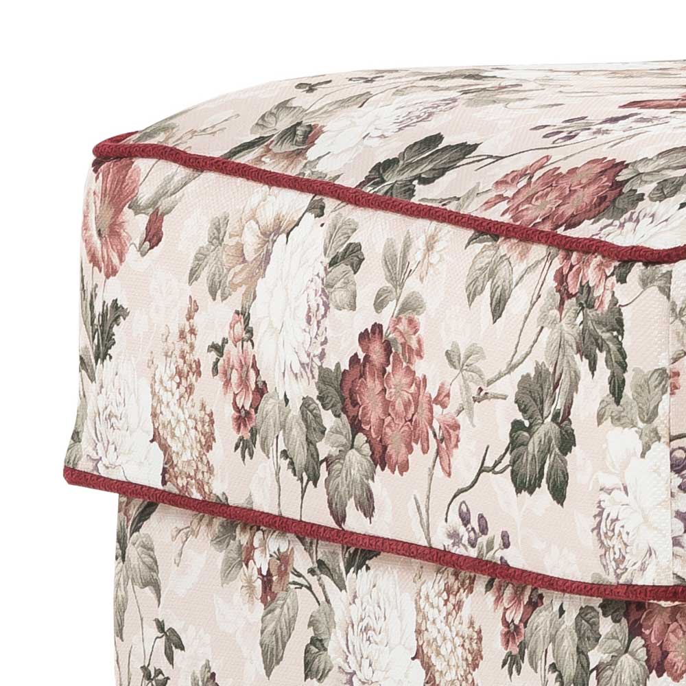 Sessel und Hocker Envus im Vintage Landhaus Look floral (zweiteilig)