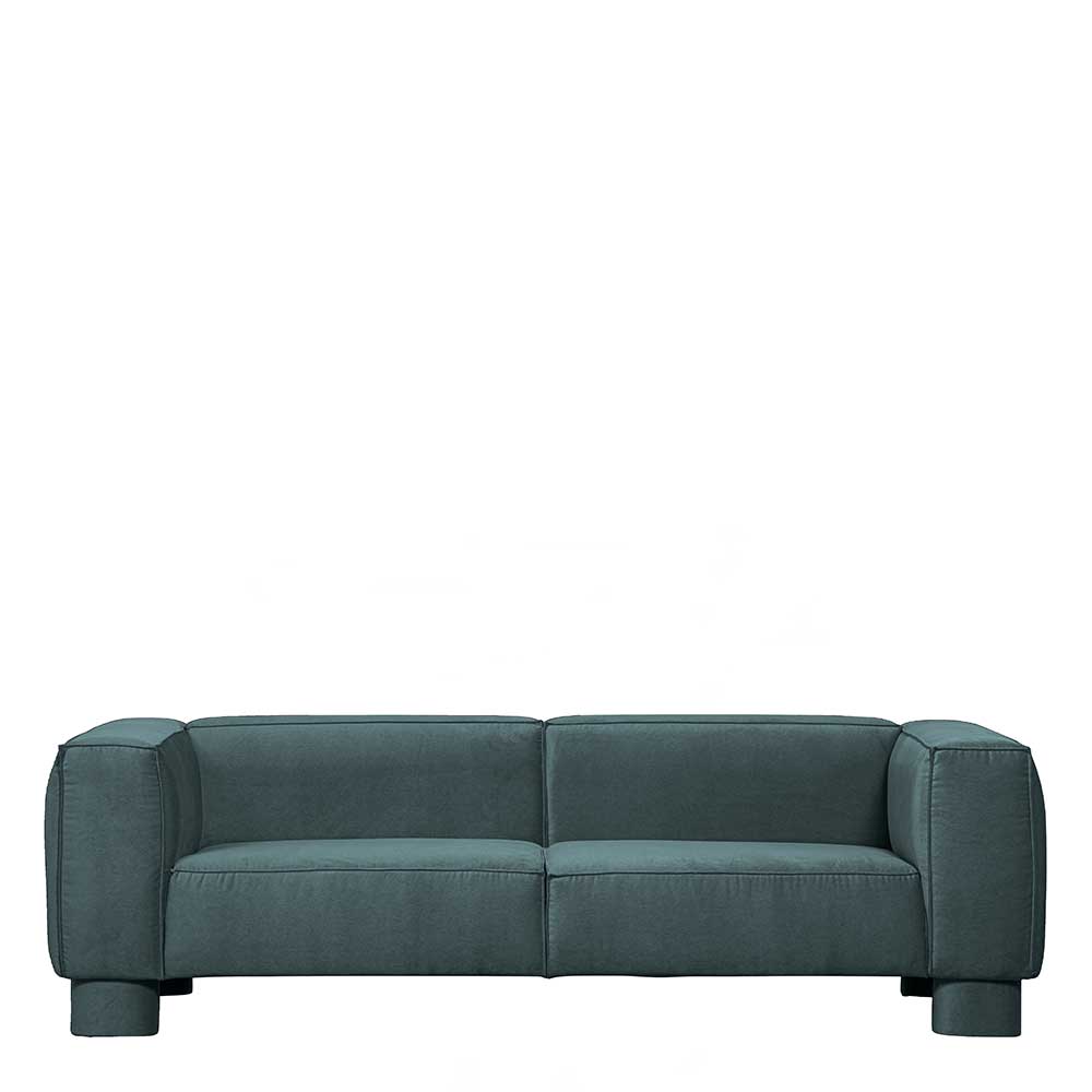 Moderne Wohnzimmercouch Vinitaro in Petrol Samt 240 cm breit