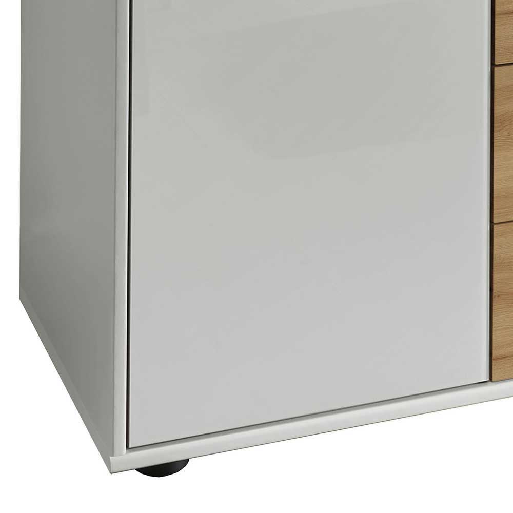 Esszimmersideboard Sabinu in Eiche Bianco und Hellgrau