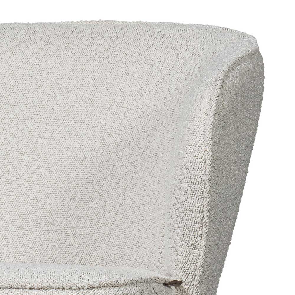 Boucle Esstisch Stühle Kuraico in Cremefarben 60 cm breit (2er Set)