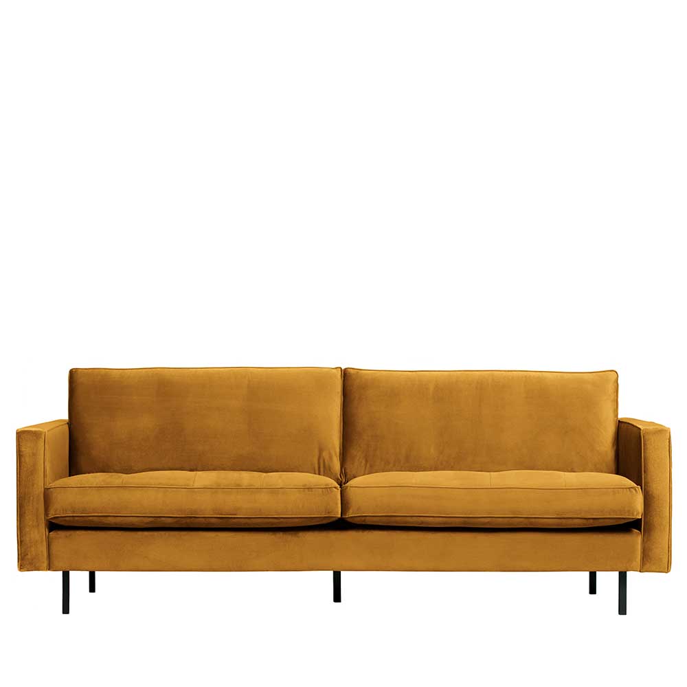 Sitzsofa Magoa in Ocker Samt 230 cm breit