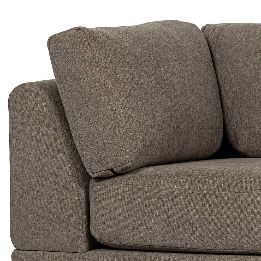 Modul Sofa Chaiselongue Taupe Udjaca 200 cm breit mit Vierfußgestell aus Metall