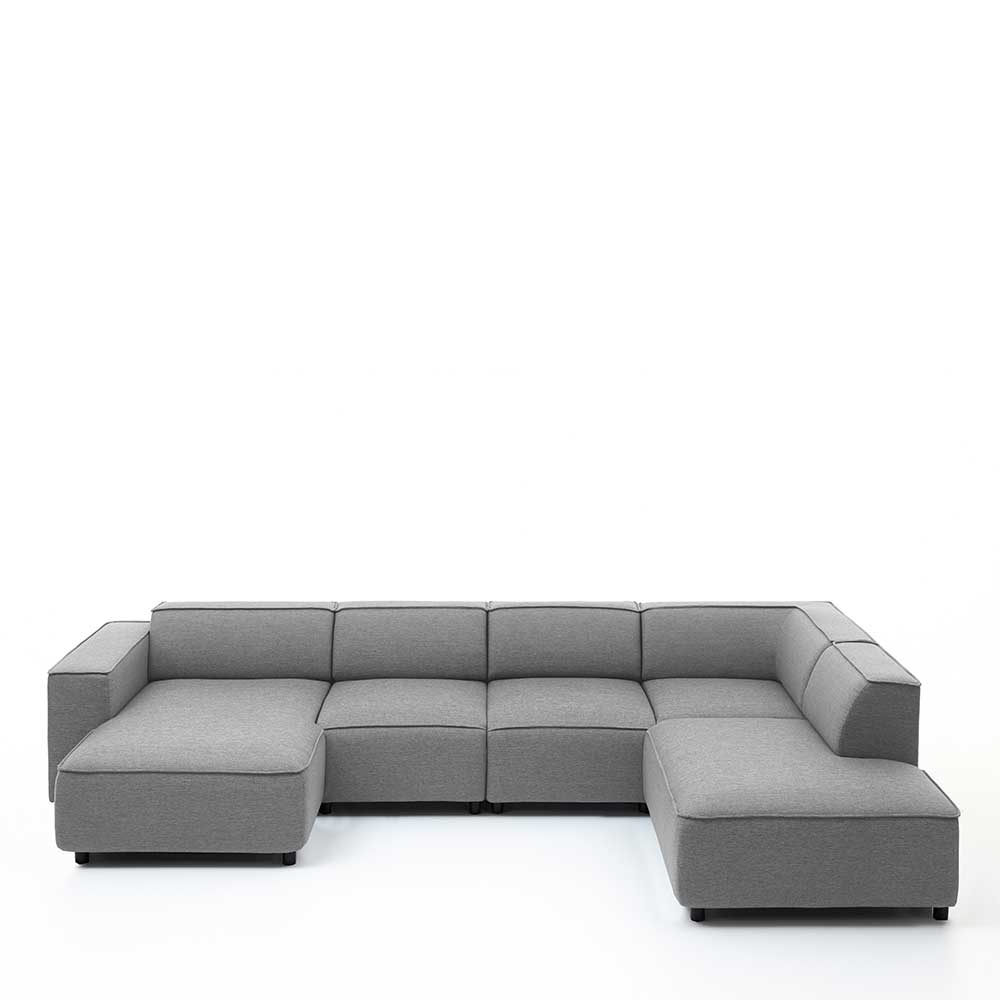 Hellgraue Couchlandschaft Yaderra 324 cm breit und 195 cm tief