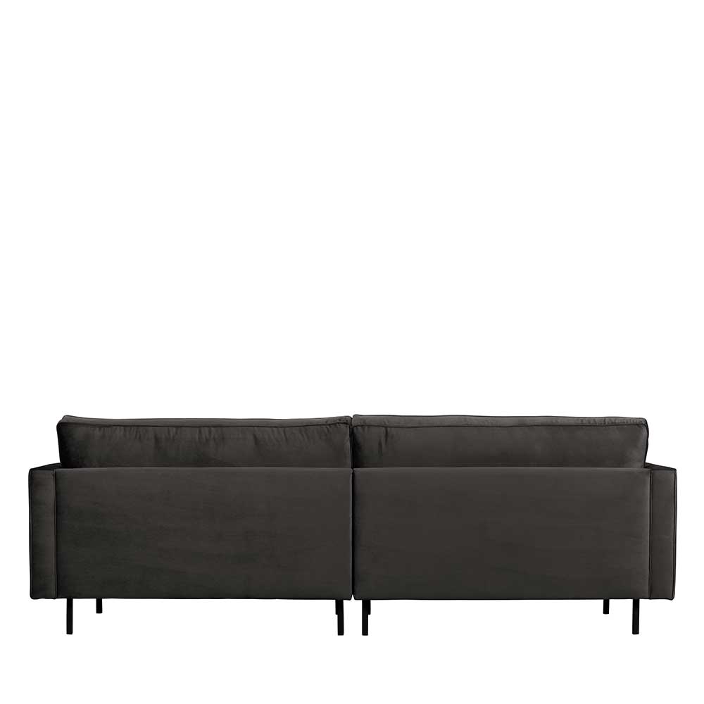 Samt Dreisitzer Sofa Casilla in Anthrazit 275 cm breit