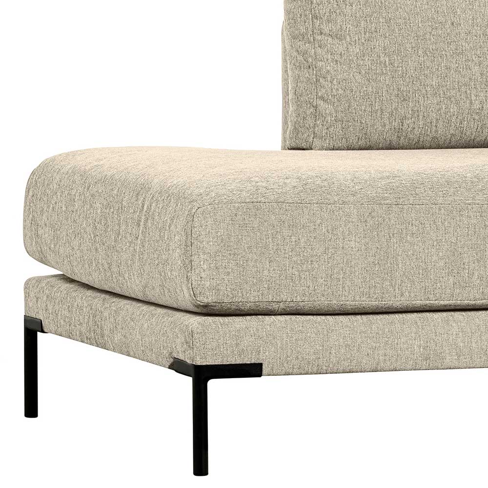 Modul Sofa Chaiselongue Imdyano in Beige mit Vierfußgestell aus Metall