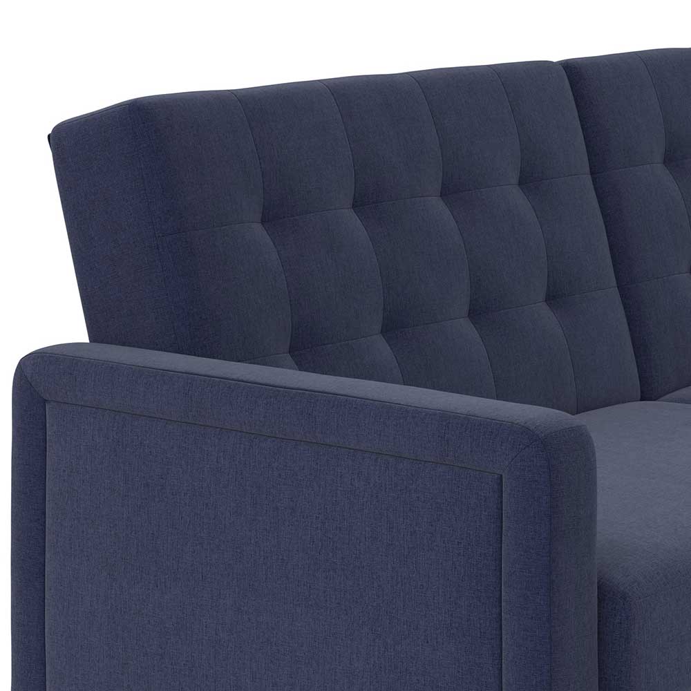 Funktions Sofa Blau Ellos im Retrostil mit Rücken Klappmechanik