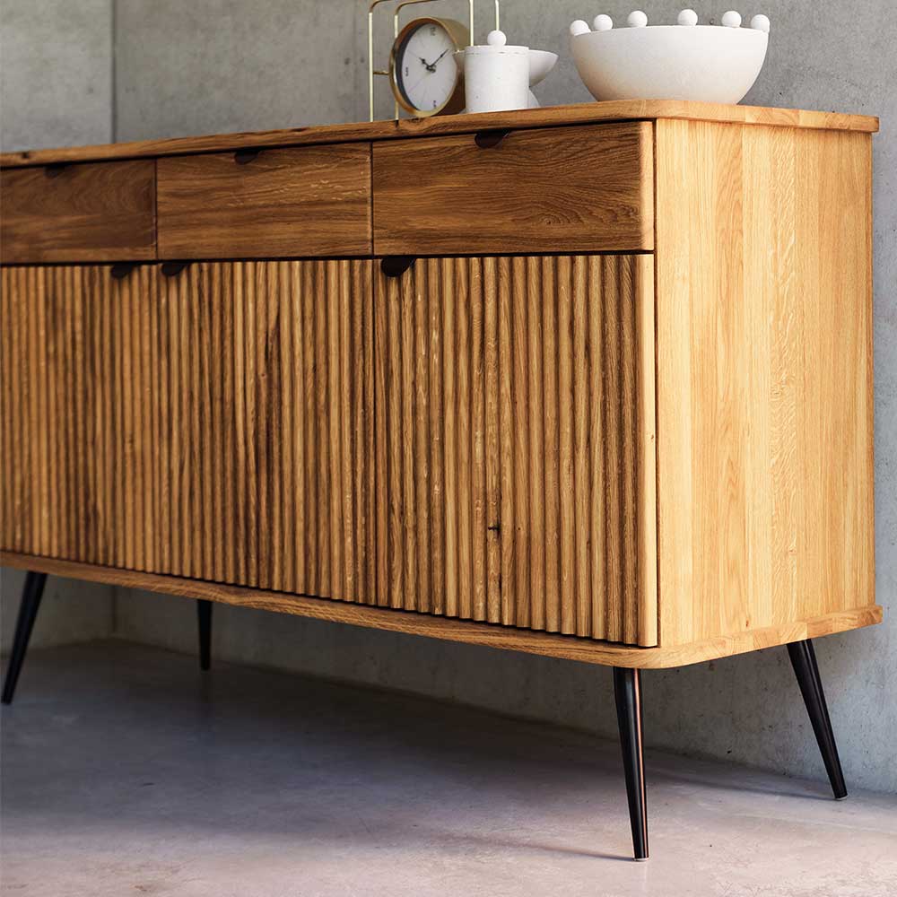 Sideboard Massivholz Clantica aus Wildeiche mit Soft Close