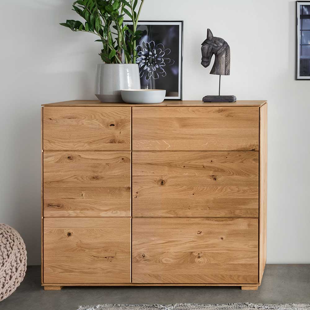 Massivholz Sideboard Rennia aus Wildeiche mit zwei Türen