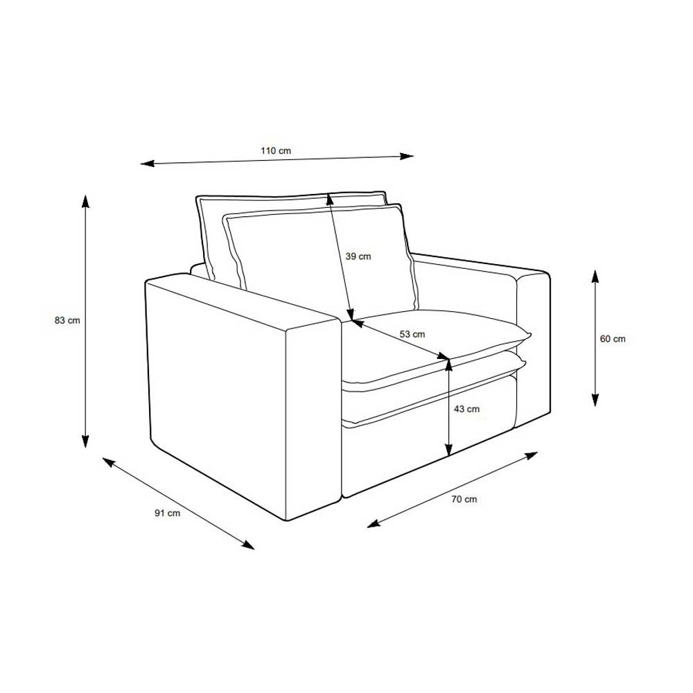 Moderner Sessel mit Hocker Eltusa in Anthrazit aus Cord (zweiteilig)