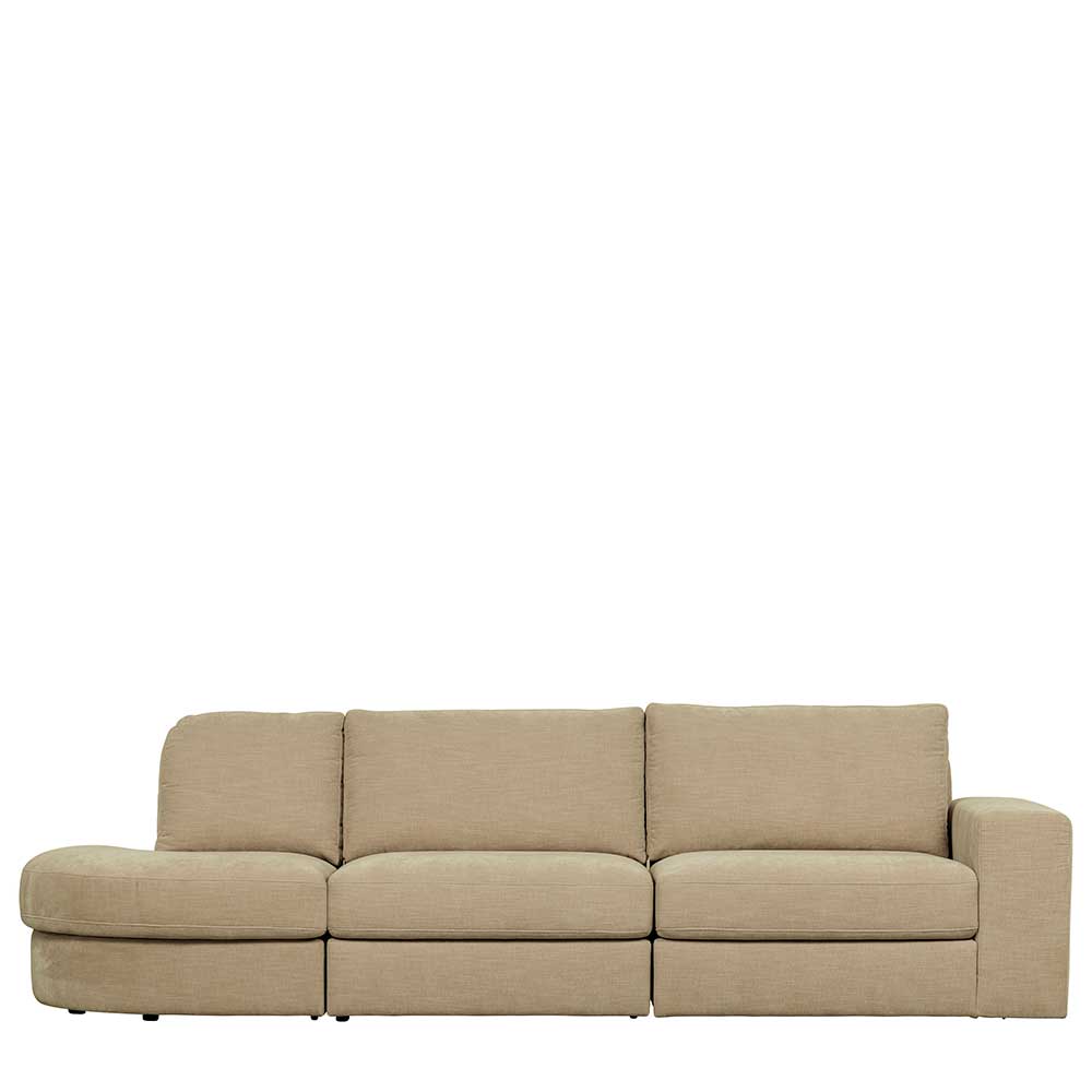 Dreisitzer Modulsofa Pilamonia in Beige mit 44 cm Sitzhöhe