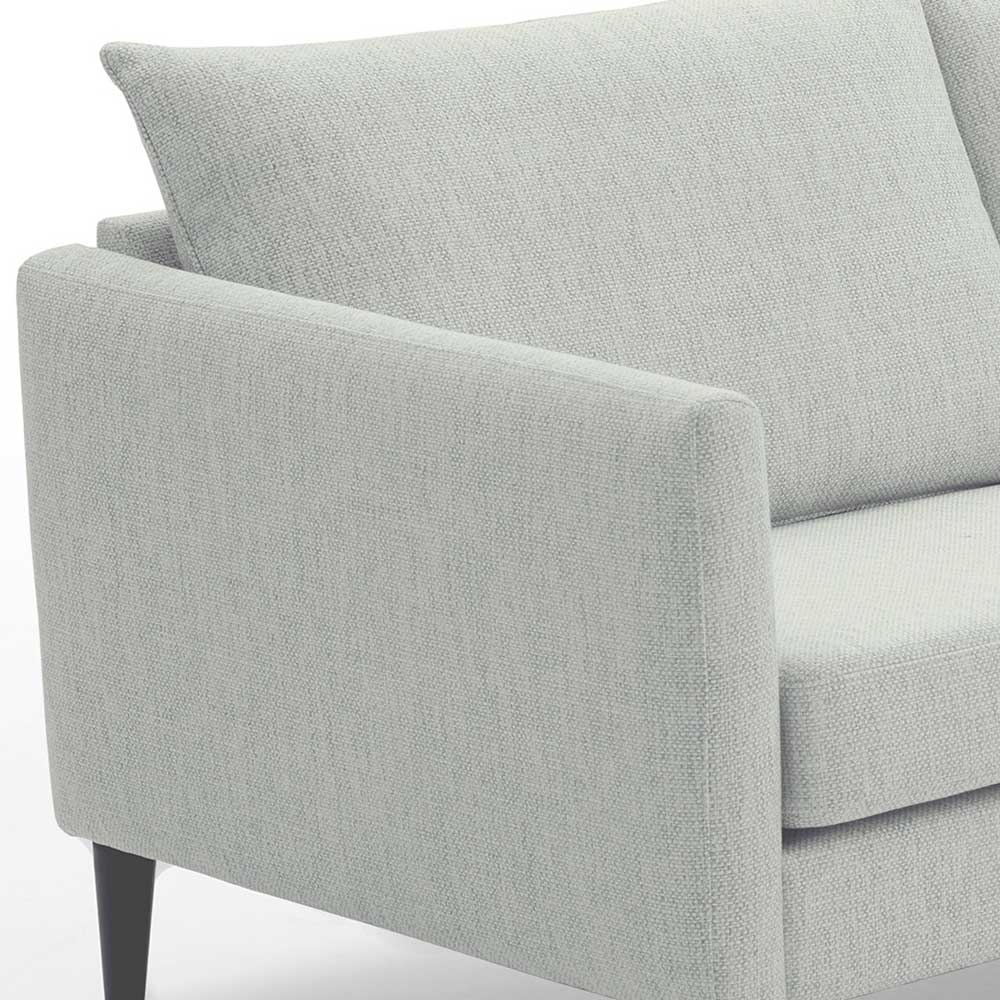 Skandi Design Ecksofa Offwhite Ratisca aus Webstoff mit Gestell aus Holz