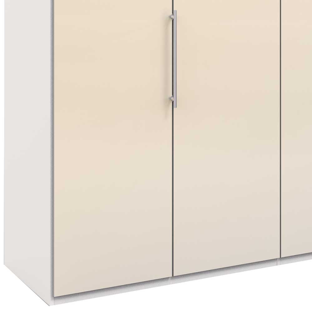 Designkleiderschrank Invelita in Creme Weiß mit Falttüren