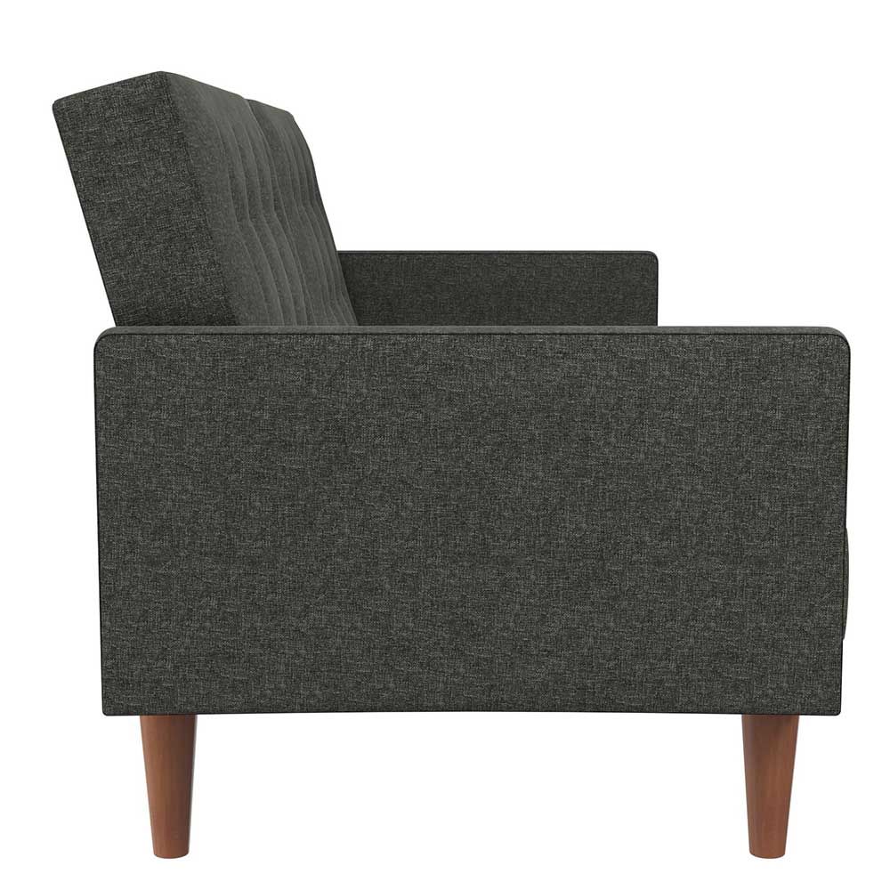 Graues Dreisitzer Sofa Bai mit Schlaffunktion im Retrostil