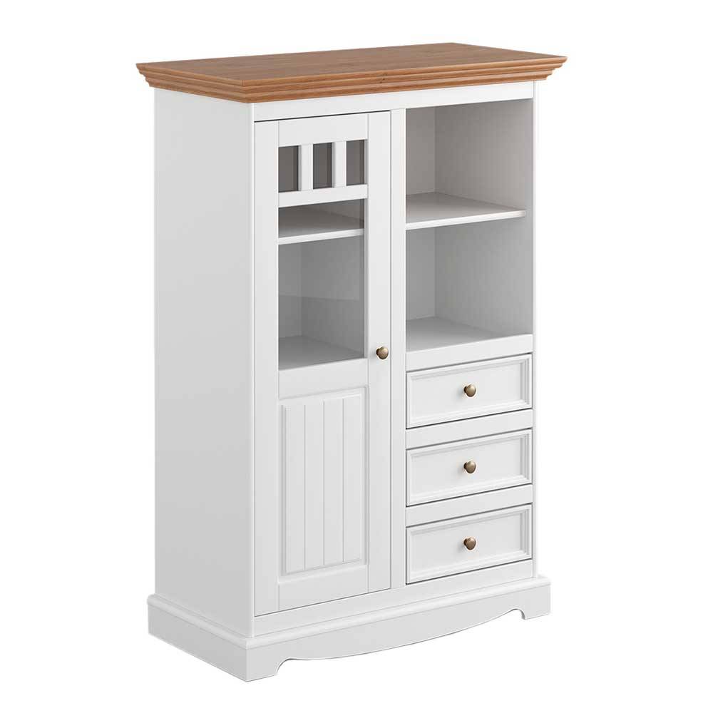 Highboard Corao im Landhausstil mit drei Schubladen