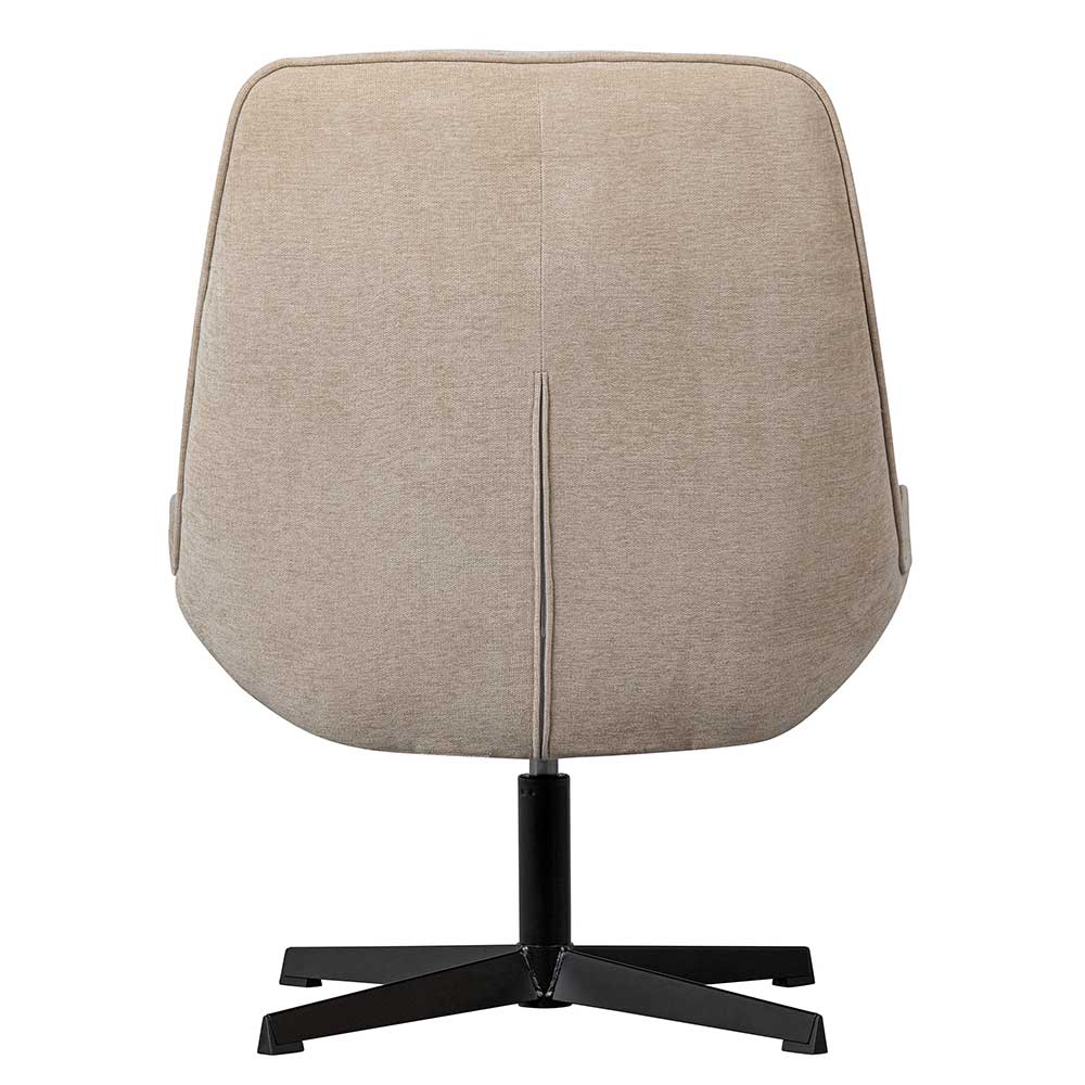 Lounge Sessel mit Hocker Mectilda in Beige und Schwarz (zweiteilig)