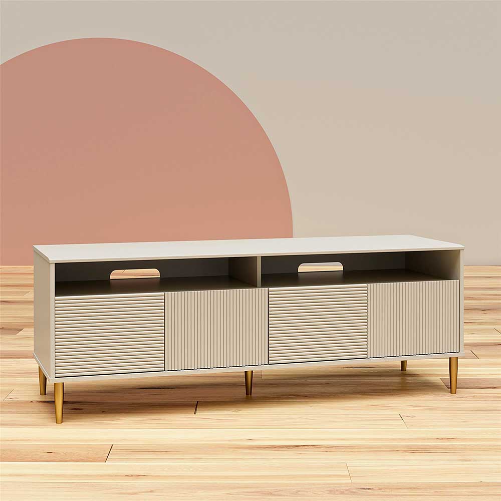 TV Lowboard Seletana in Taupe im Skandi Design