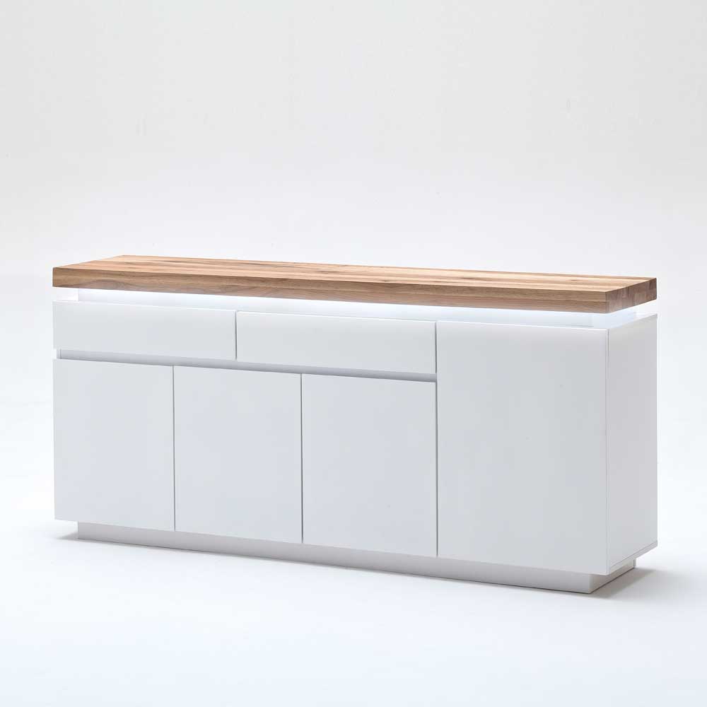 Esszimmer Sideboard Uminia in Weiß mit dimmbarer Beleuchtung