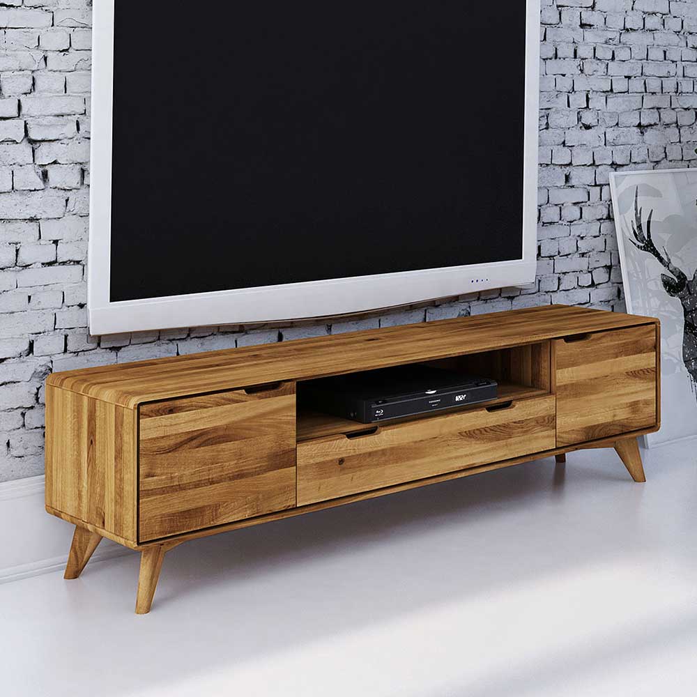 Fernsehlowboard Vinial aus Wildeiche Massivholz 180 cm breit