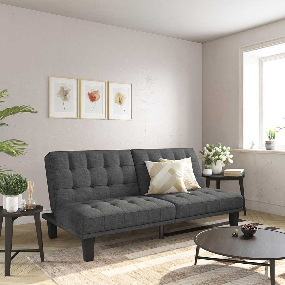 Graues Doppelschlafsofa Faith 185 cm breit und 95 cm tief