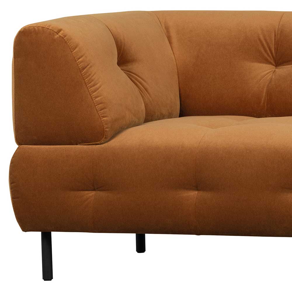 Urbanes Sofa Tasmania in Hellbraun aus Samt & Metall