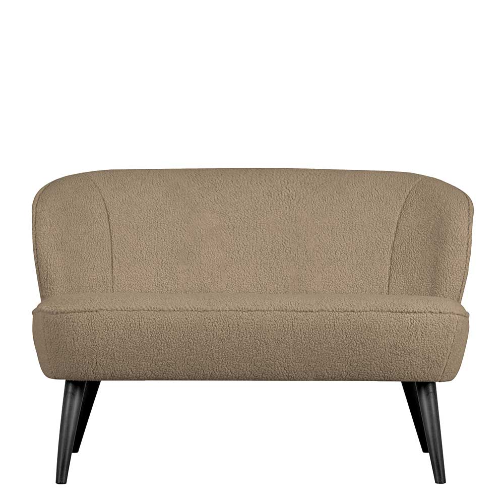 Kleines Sofa Bexton mit Webplüsch Bezug in Beige