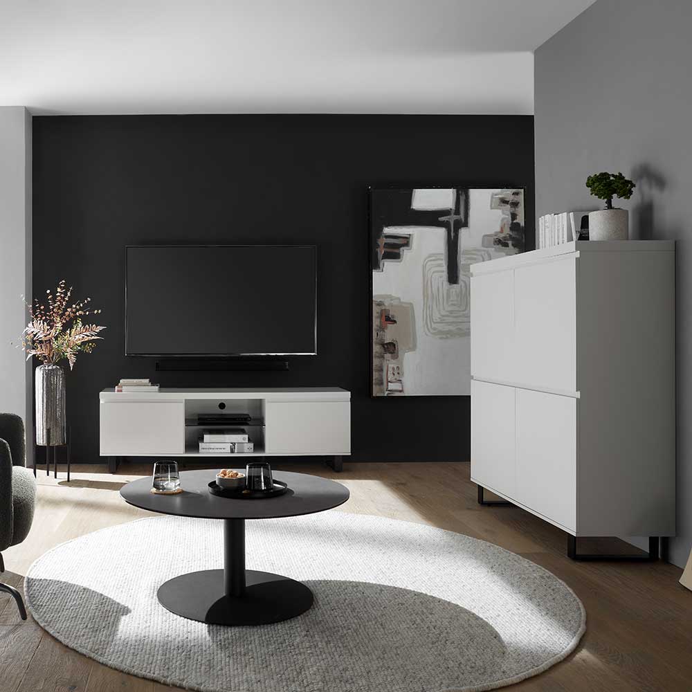 Highboard Meho in modernem Design mit Bügelgestell aus Metall