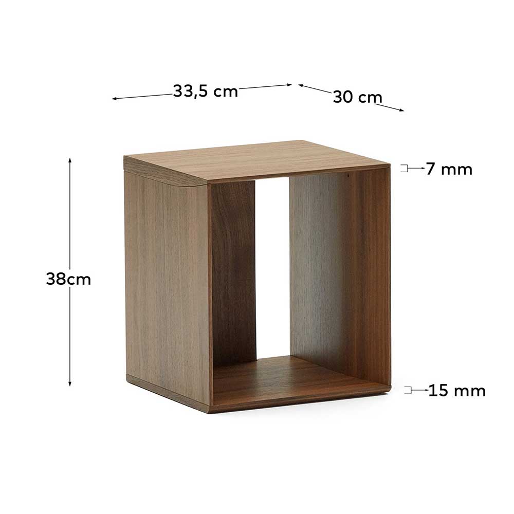 Buchregal Element stapelbar Stroy in Nussbaumfarben 34 cm breit