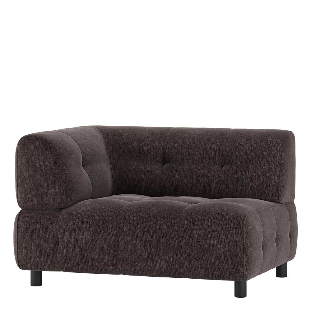 Modulares Sofa Zyorenica in Graubraun Webstoff mit Armlehne links