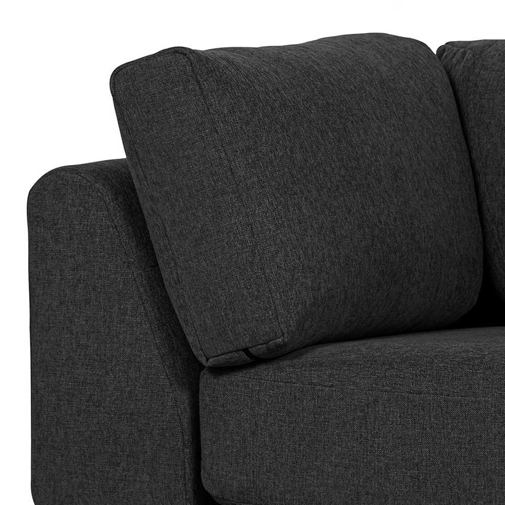 Modul Couch Chaiselongue Duffy in Dunkelgrau 200 cm breit