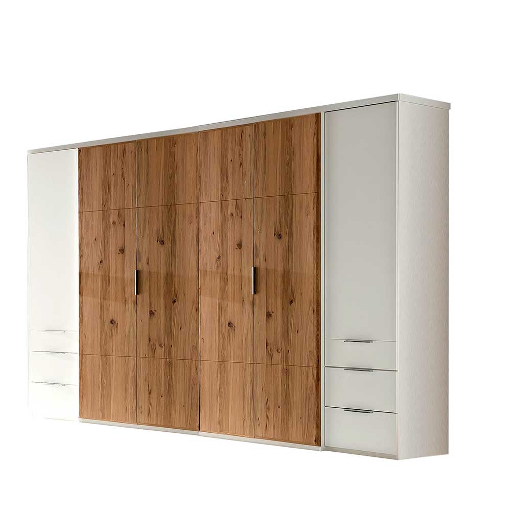 Schlafzimmerschrank Pelisor in Asteiche Bianco und Weiß 297 cm breit