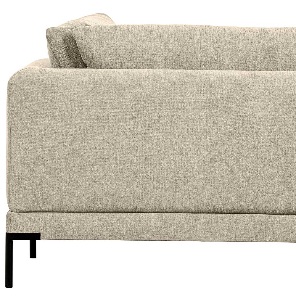 Modul Sofa Chaiselongue Imdyano in Beige mit Vierfußgestell aus Metall