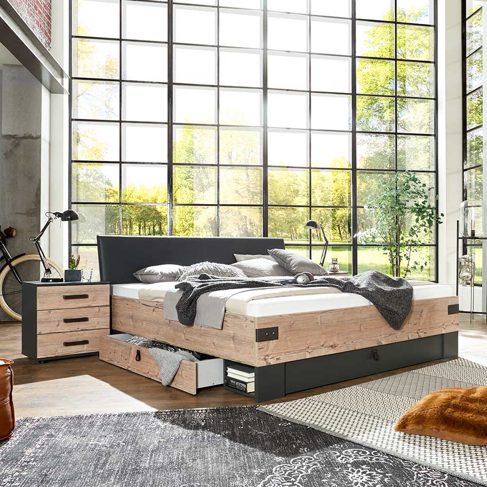 Stauraum Bett Vedra im Industrie und Loft Stil Made in Germany