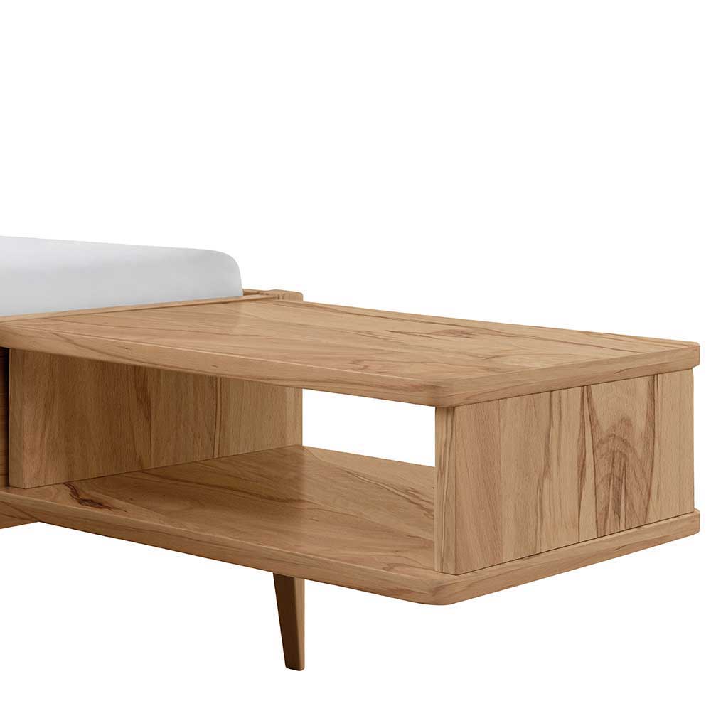 Wildbuche Doppelbett Piava aus Massivholz in modernem Design