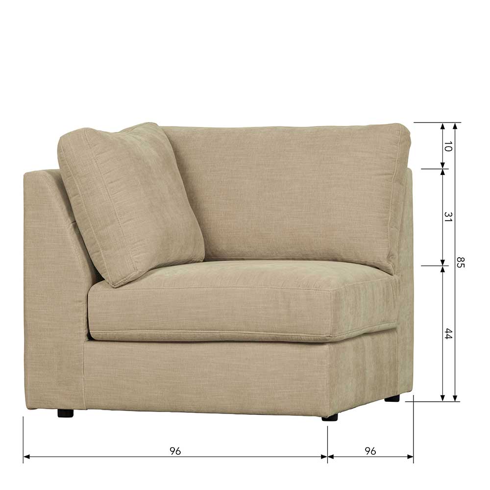 Eckelement Modulsofa Pilamonia in Beige mit Webstoff Bezug