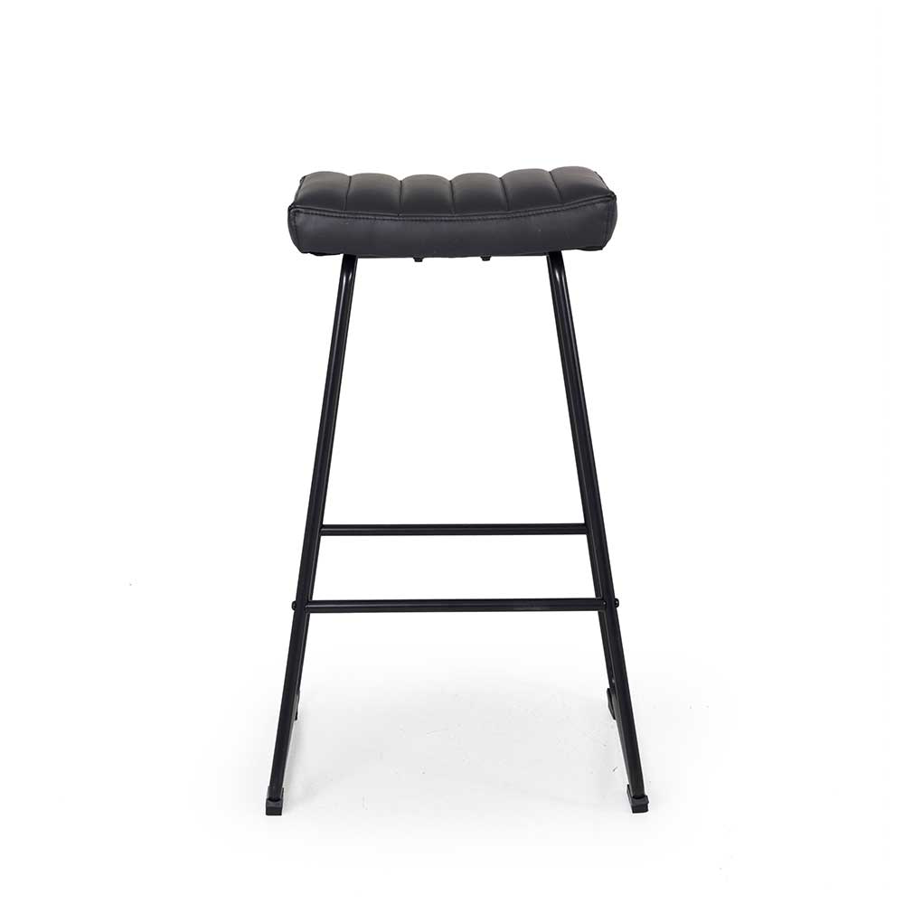 Barhocker Scijara in Schwarz Kunstleder mit 75 cm Sitzhöhe (2er Set)