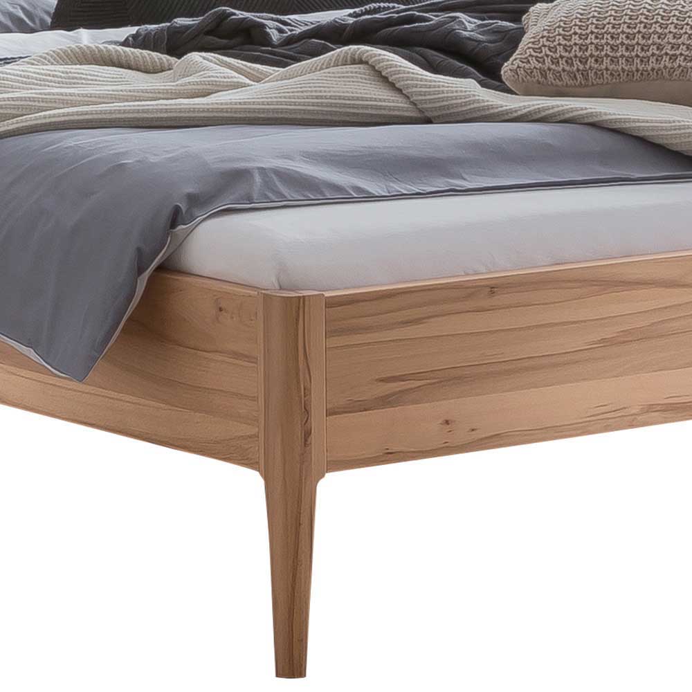 Wildbuche Doppelbett Piava aus Massivholz in modernem Design