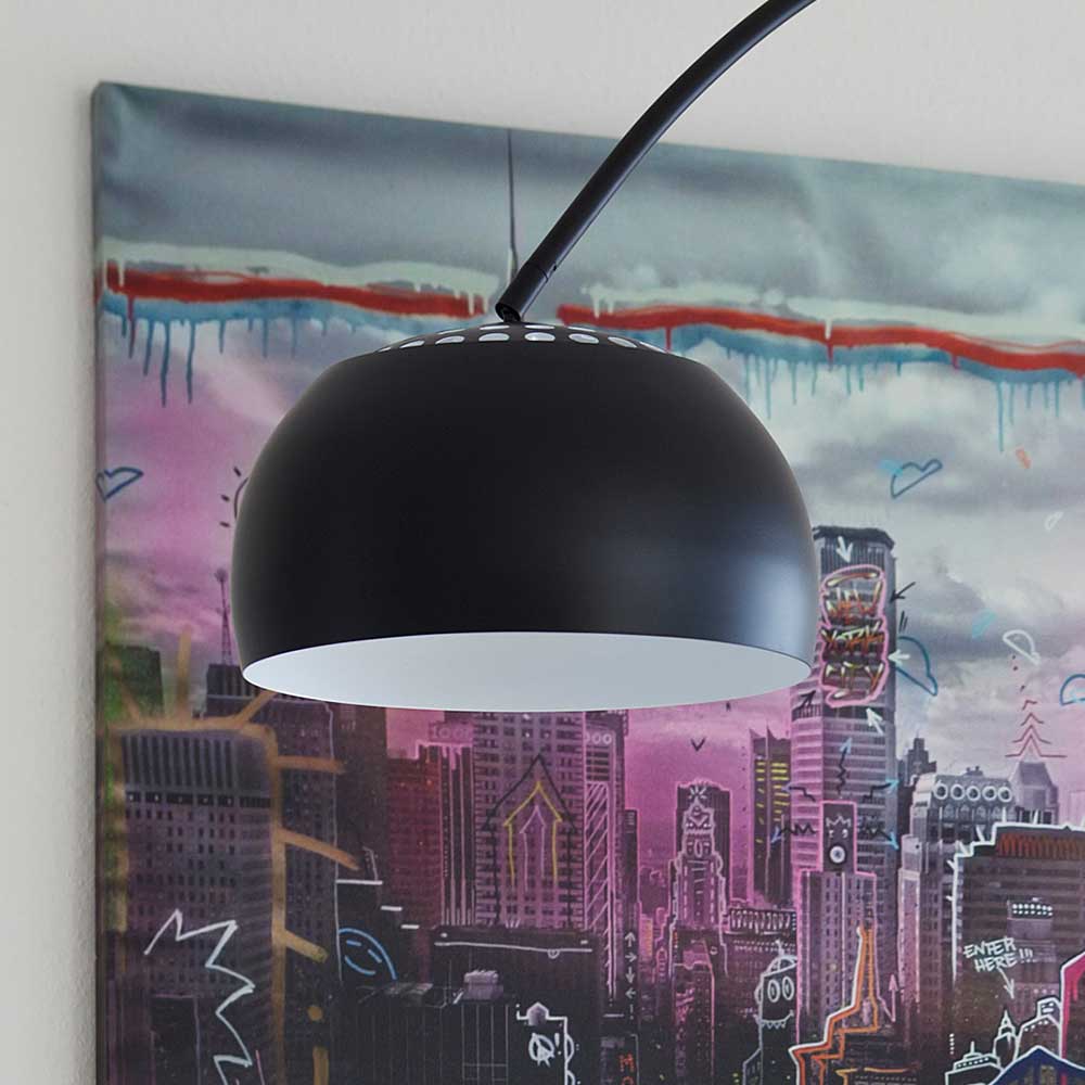 Bogen Stehlampe Finora in Schwarz 195 cm hoch