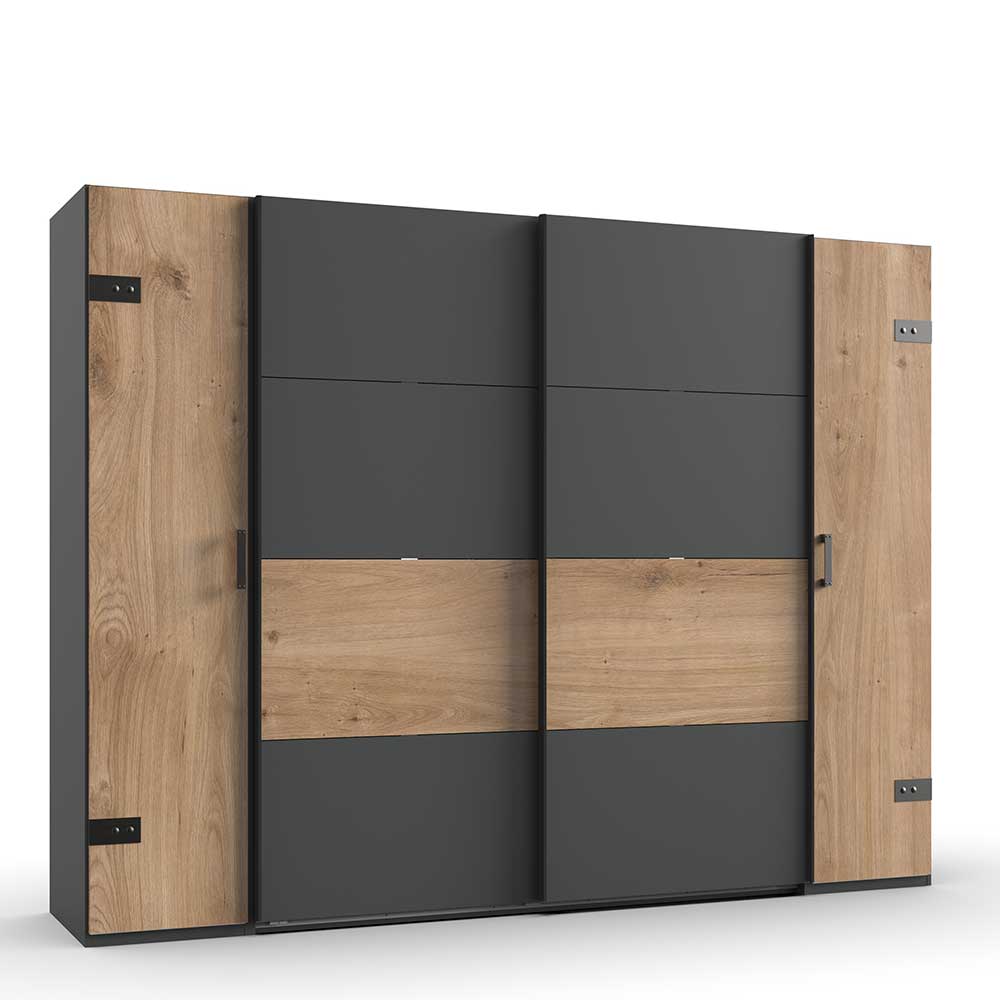 Kleiderschrank Latizia im Industry und Loft Stil 210 cm hoch