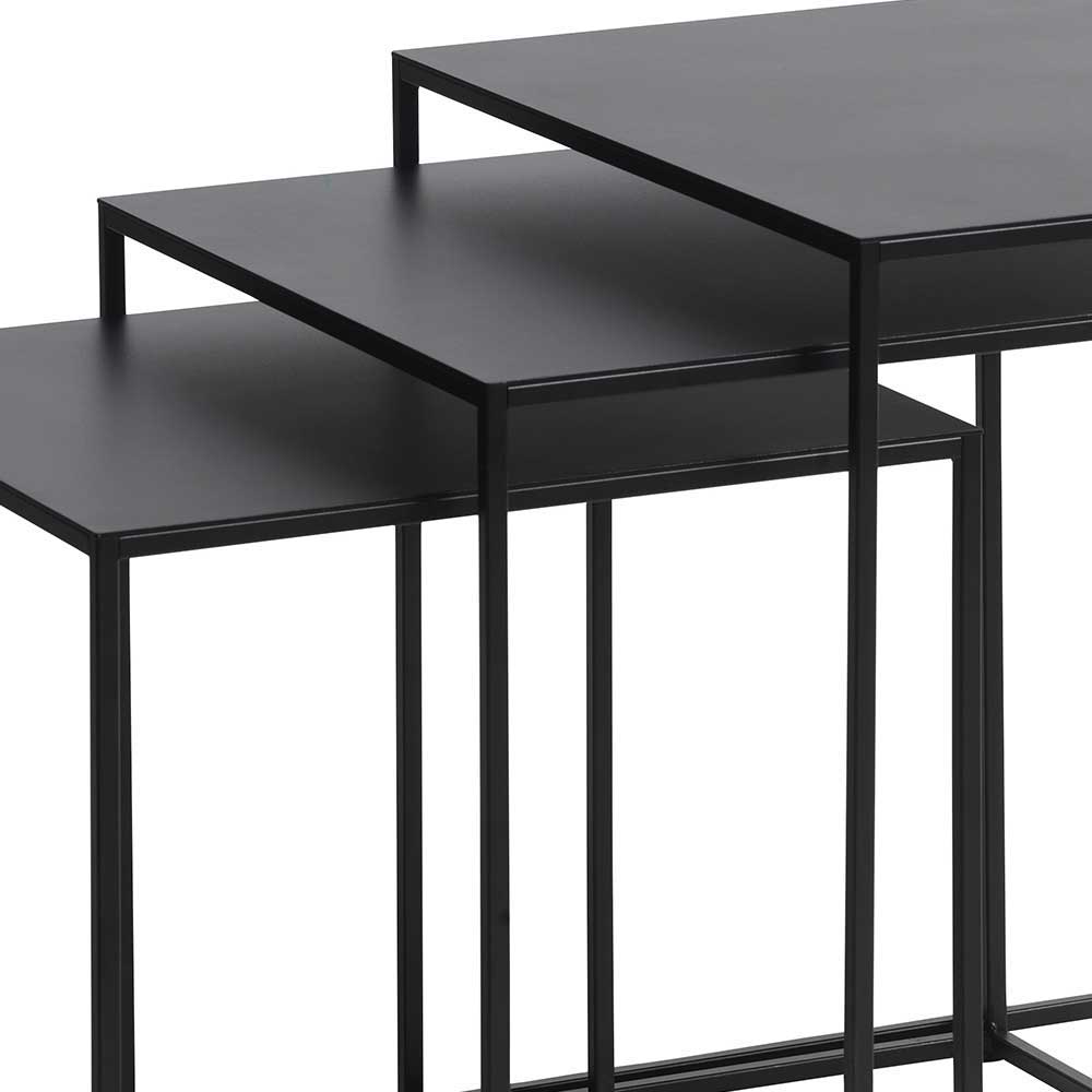 Wohnzimmer Tische Formosia in Schwarz aus Metall pulverbeschichtet (vierteilig)