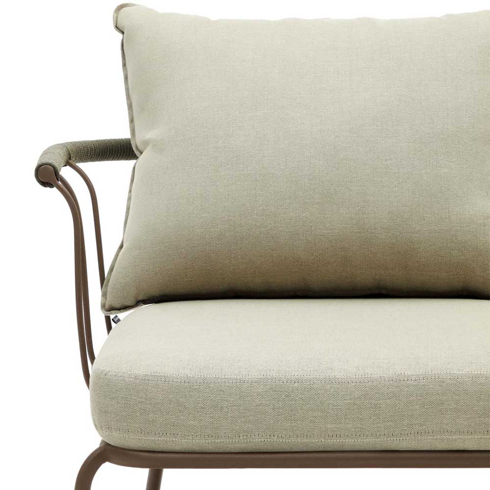 Outdoor Zweiersofa Meckey in Beige und Braun 135 cm breit