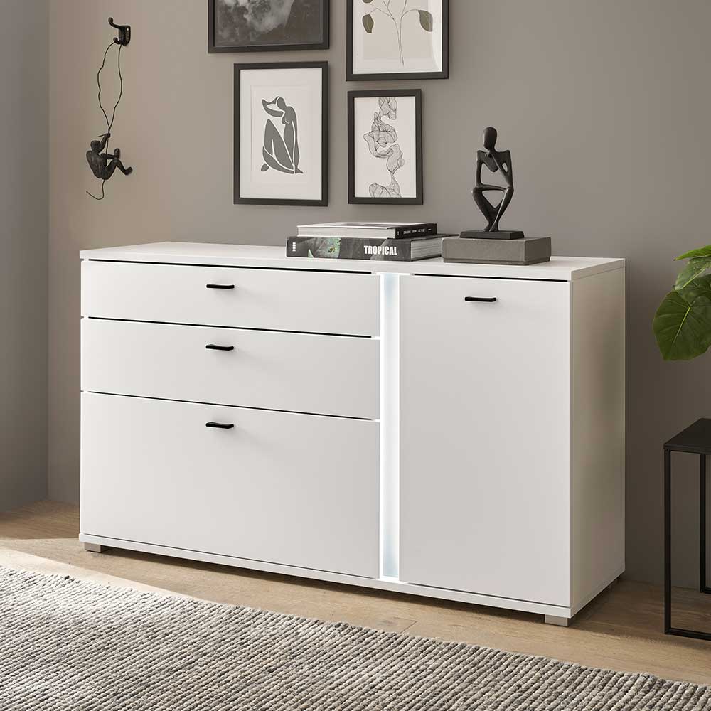 Weißes Sideboard Constantin mit LED Beleuchtung in modernem Design